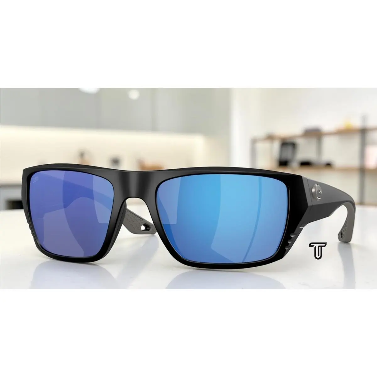 Costa 6S9118 01 Finlet Matte Black Blue Mirror Polarized 59 mm Men`s Sunglasses
