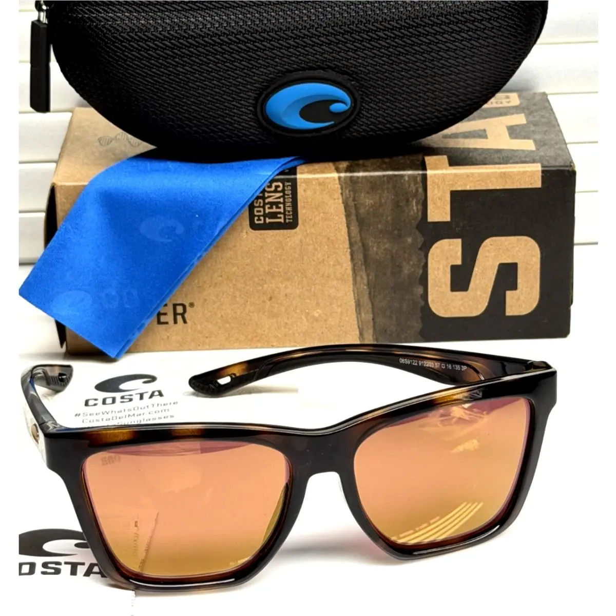 Panga II Sunglasses Tortoise Gold Mirror Glass 580G by Costa Del Mar