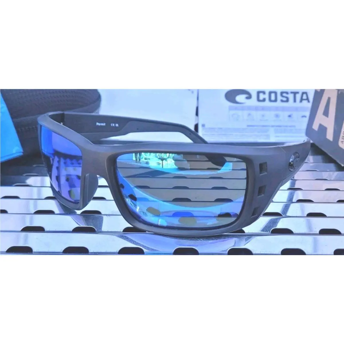 Costa Del Mar Permit 06S9022 Sunglasses Matte Blackout W/blue 580G Polarized