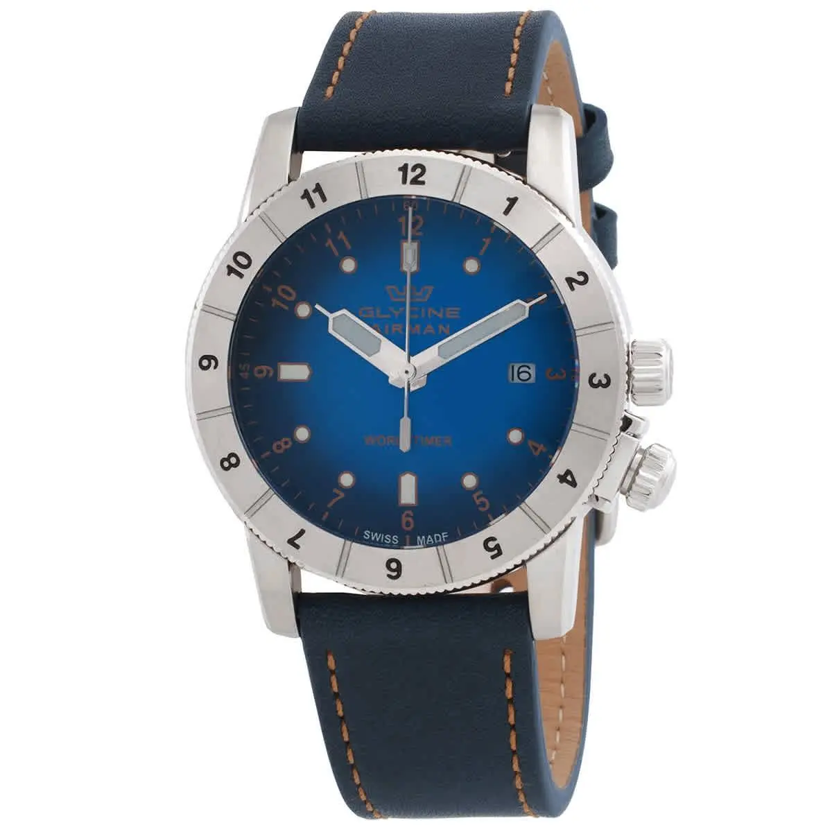Airman Contemporary Worldtimer Quartz Blue Dial Men`s Watch GL1022 by Glycine