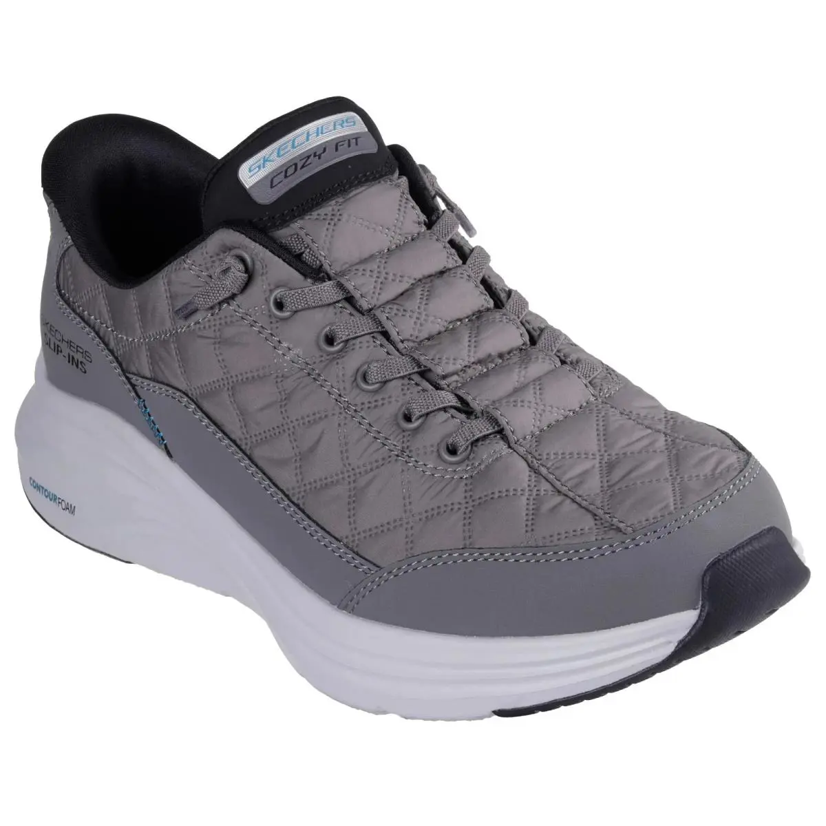 Skechers Slip Ins Shoes Charcoal Men`s Cozy Fit Memory Foam Casual 232619 - Charcoal / Balck