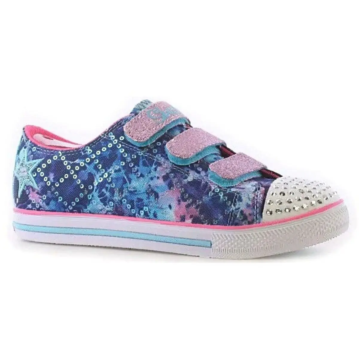 Skechers Kids Twinkle Toes Chit Chat Dazzle Days Light Up Studded Sneakers