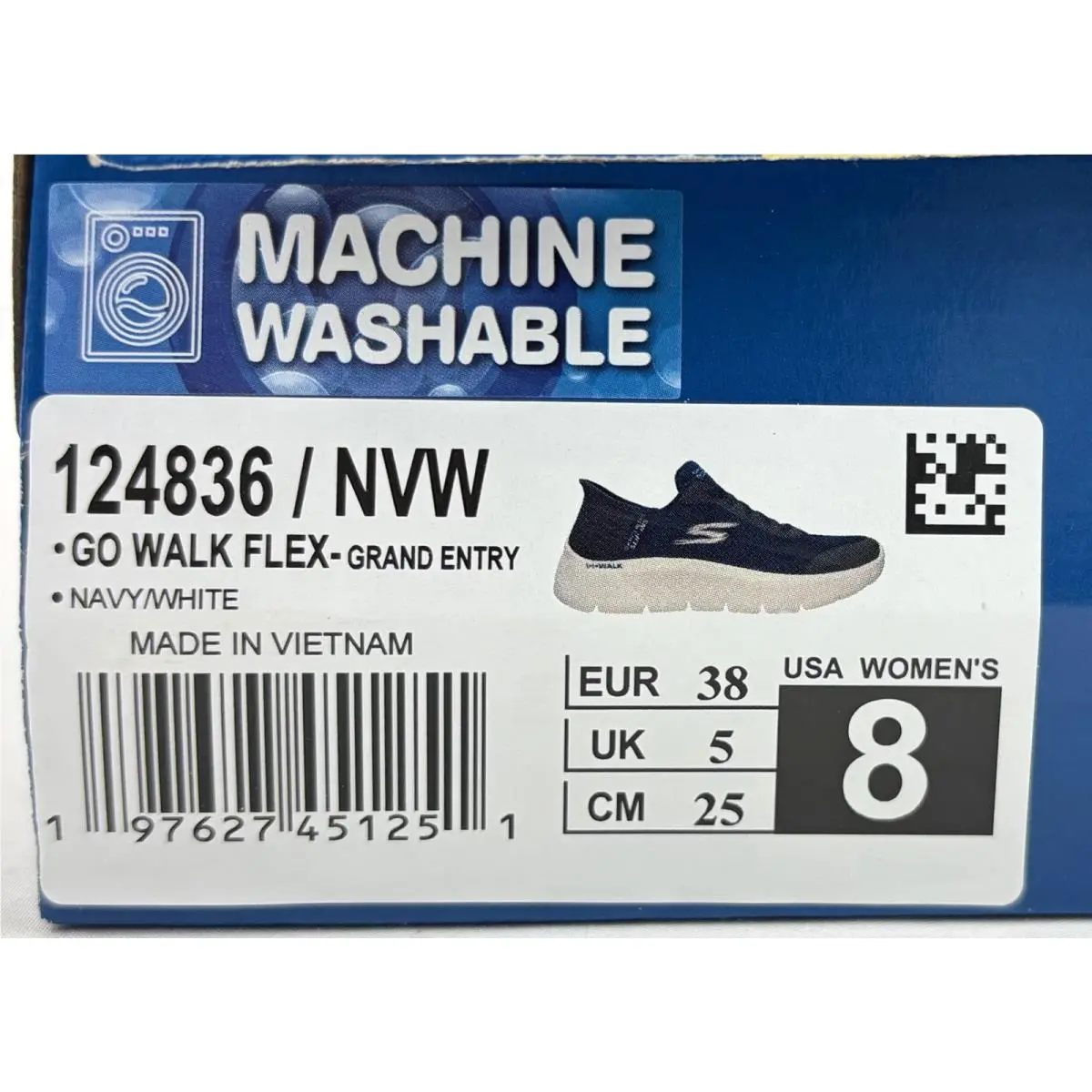 Skechers shoes - Skechers Go Walk Flex-Grand Entry - 124836 NVW - Navy and white (UPC: 197627451251) 12