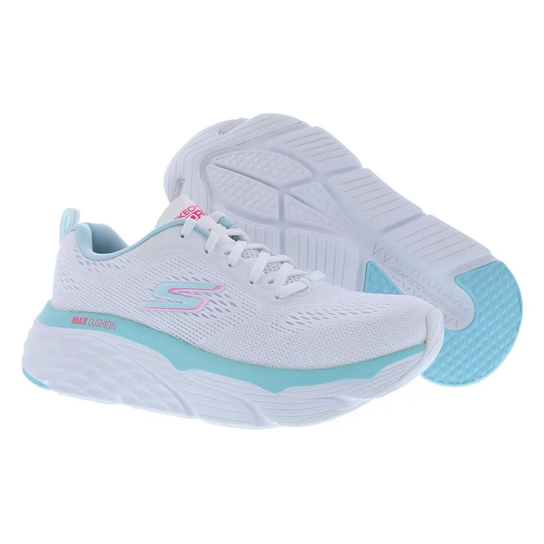 Skechers Max Cushioning Elite Ziva Womens Shoes Size 5.5 Color: White/blue/pink - White/Blue/Pink, Main: White