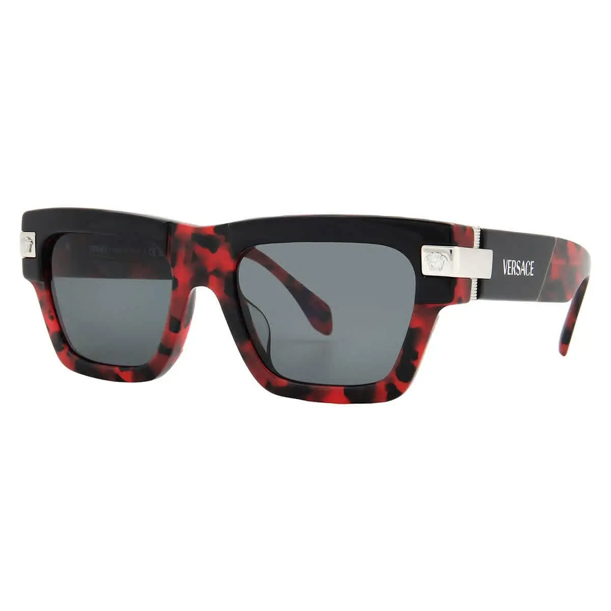 Versace Dark Grey Square Men`s Sunglasses VE4464F 545787 55 VE4464F 545787 55