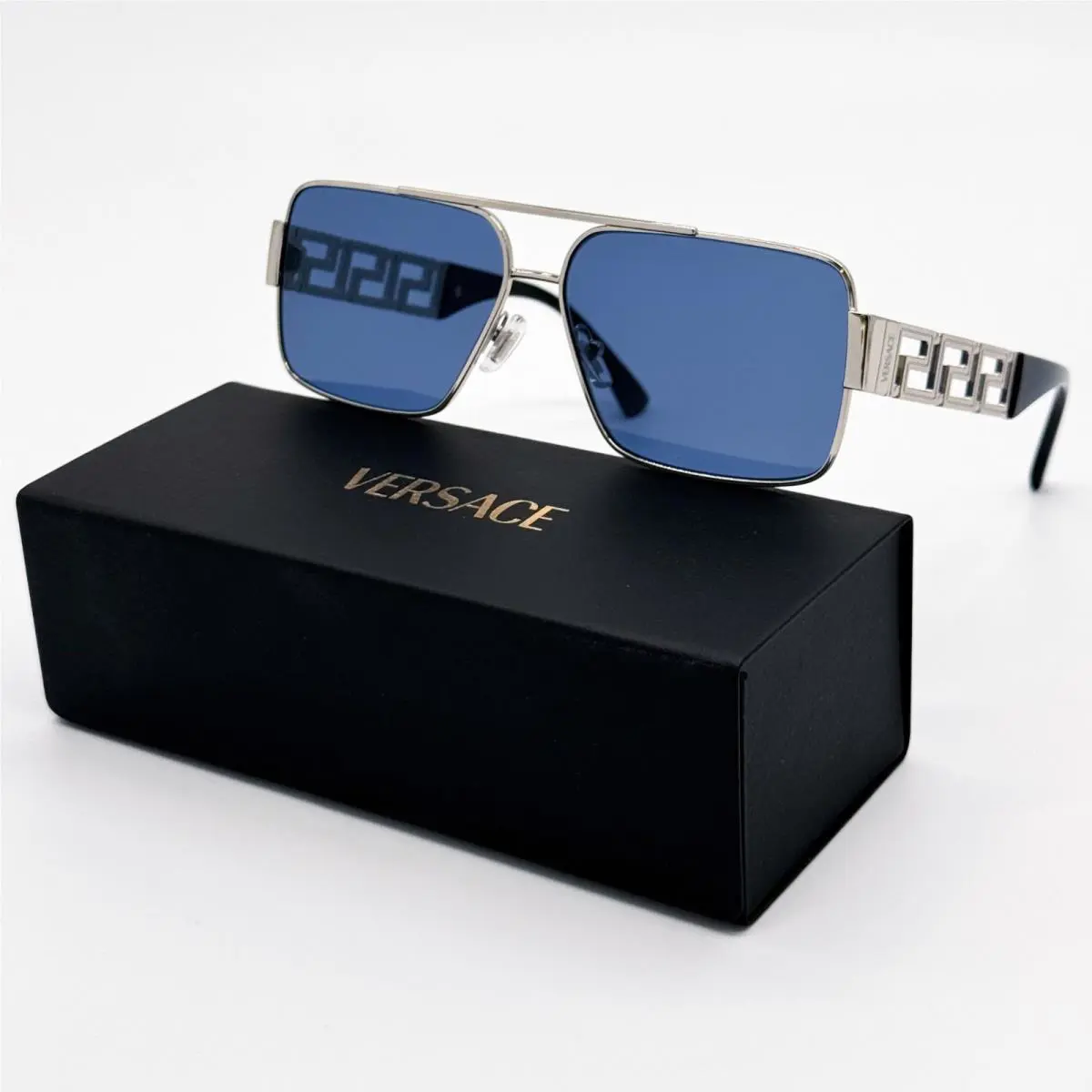 Versace Sunglasses VE2290 100180 Silver/blue Unisex Eyewear VE2290 1001/80