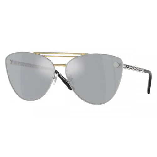 Women`s 64mm Silver Gold Sunglasses VE2267-15141U-64 by Versace