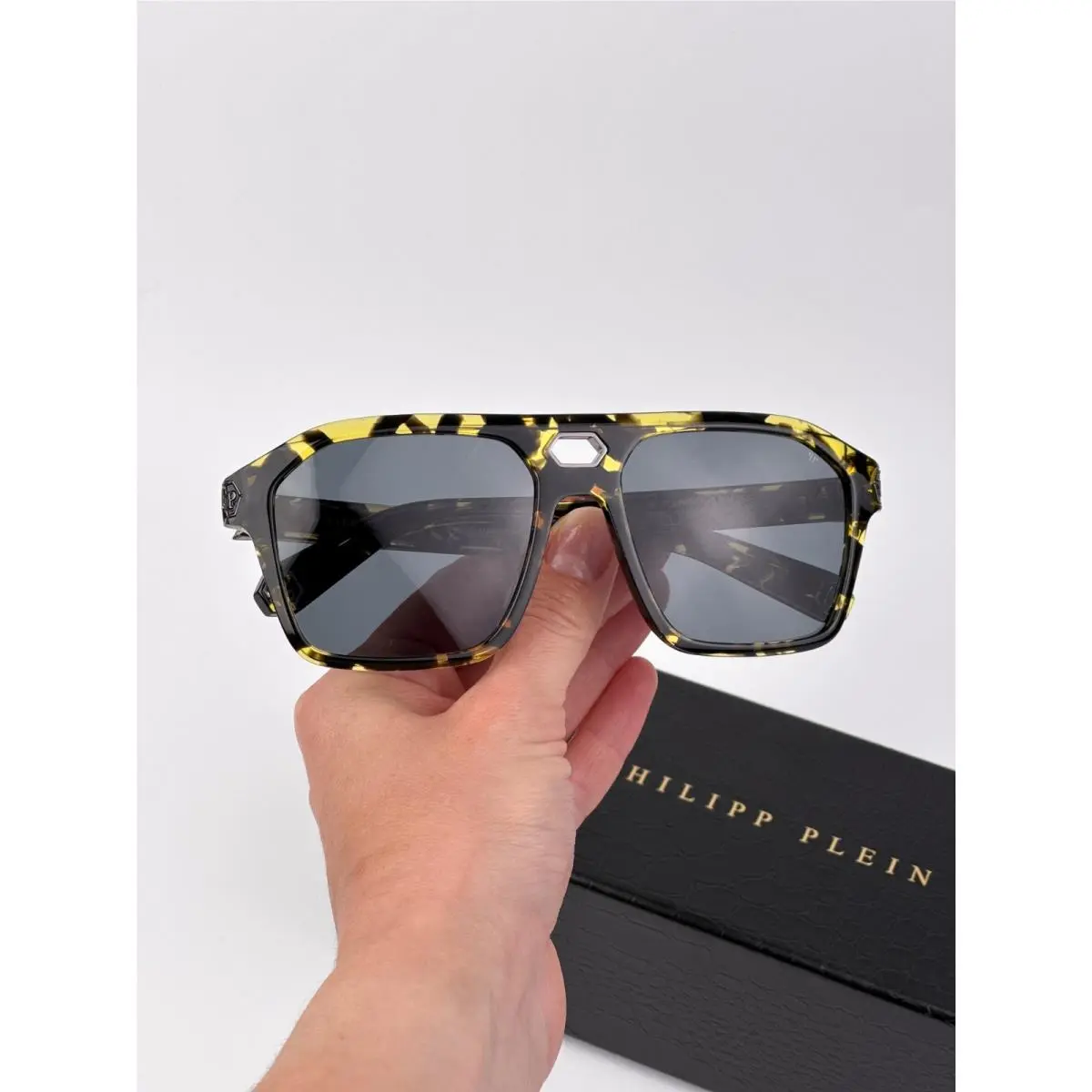 Women Sunglasses Havana Grey Pilot SPP072M 0709 by Philipp Plein