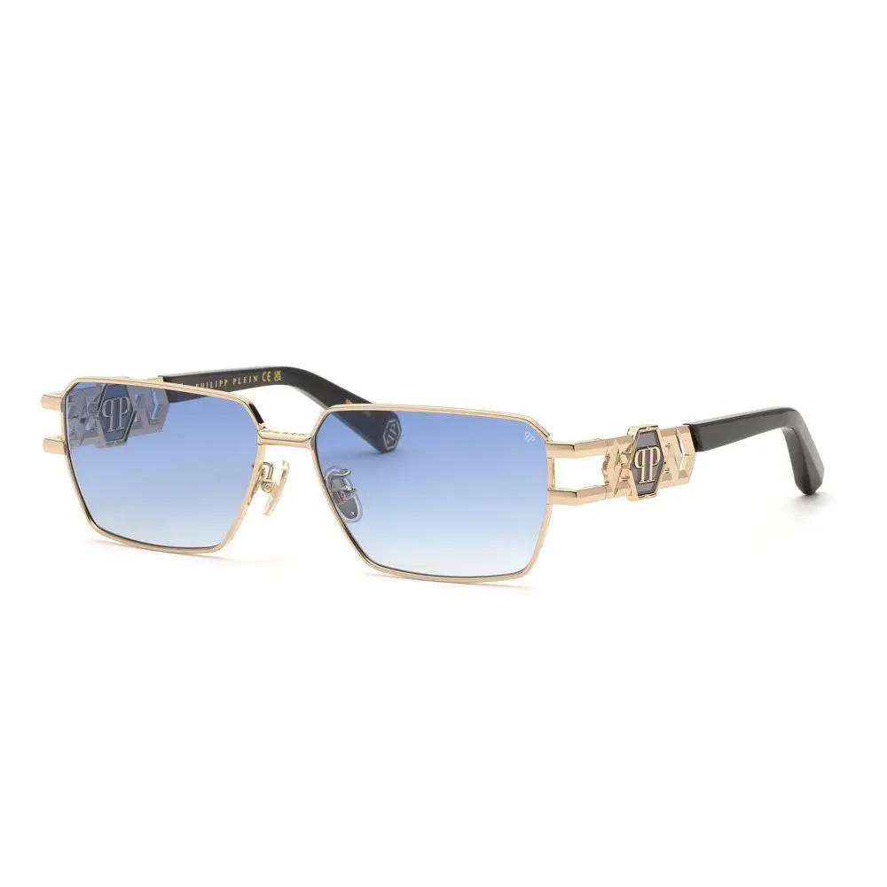 Philipp Plein SPP210M Rose Gold w Blue Grad 300y Sunglasses