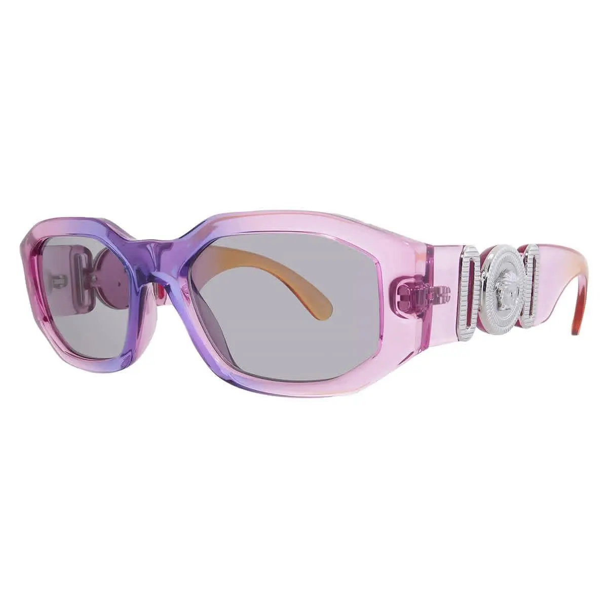 Grey Geometric Unisex Sunglasses VE4361 5537/1 53 VE4361 5537/1 53 by Versace