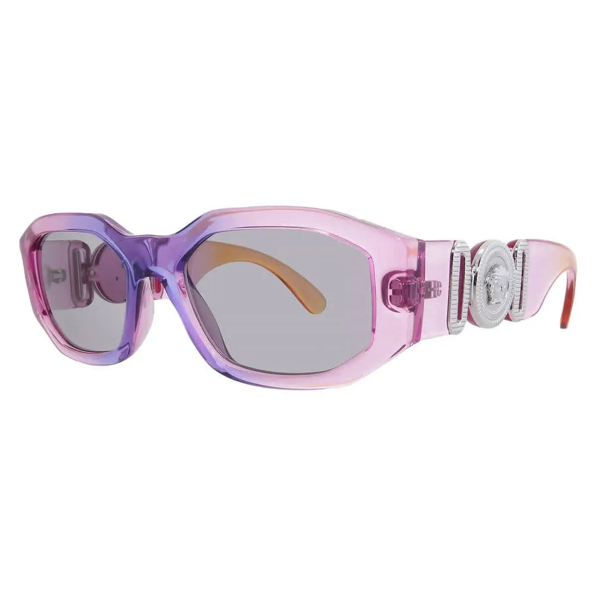 Versace Grey Geometric Unisex Sunglasses VE4361 5537/1 53 VE4361 5537/1 53