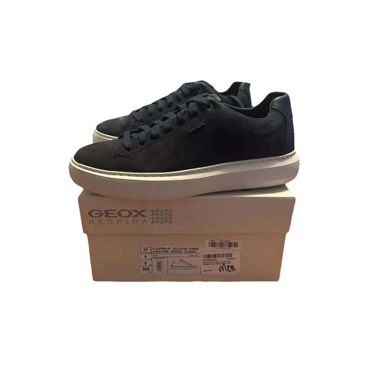 Geox Respira Men`s Italian Dlv Goat Suede U Deiven B Navy Shoes Men’s 6 - Blue