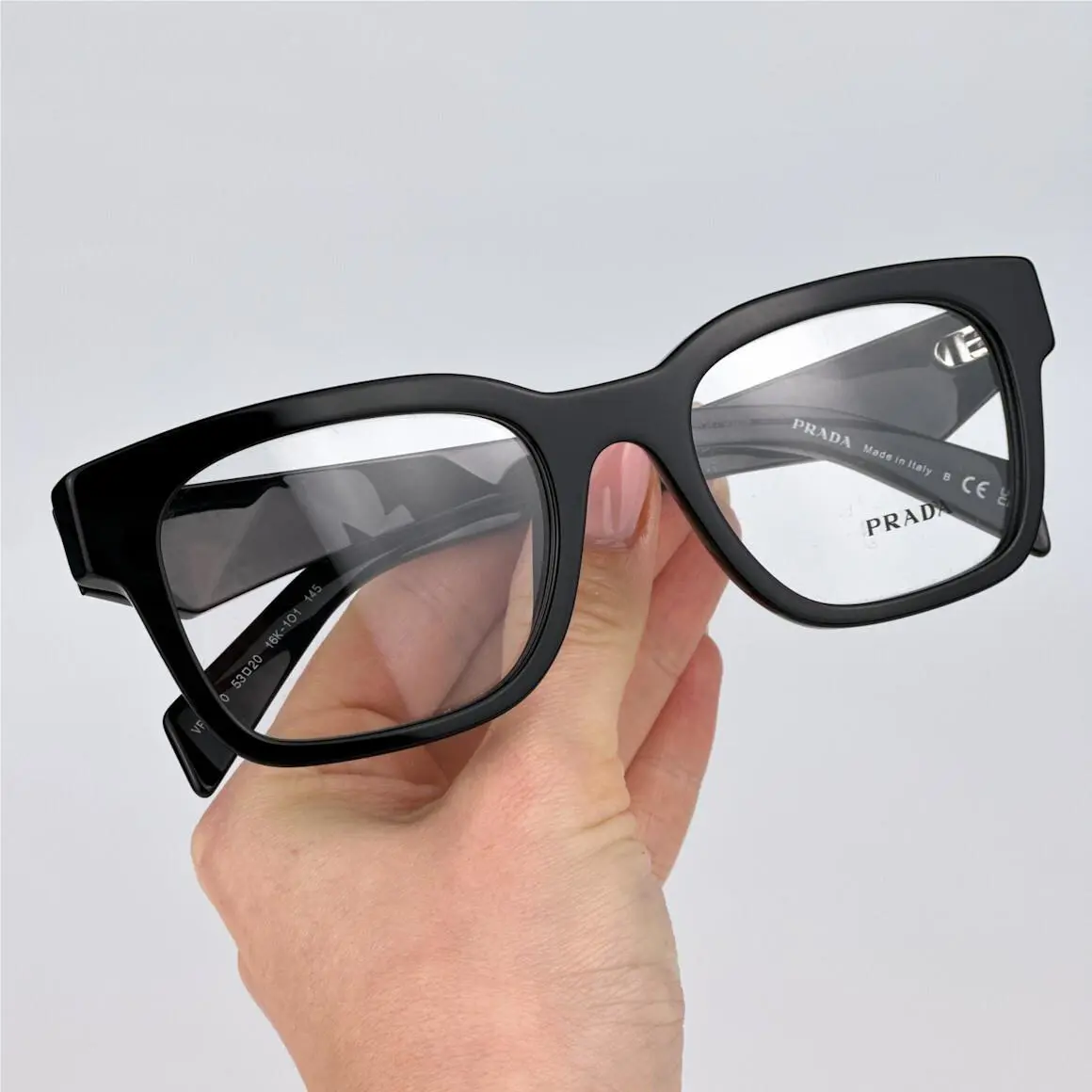 Prada Women Eyeglasses Black Demo Square PRA10V 16K101