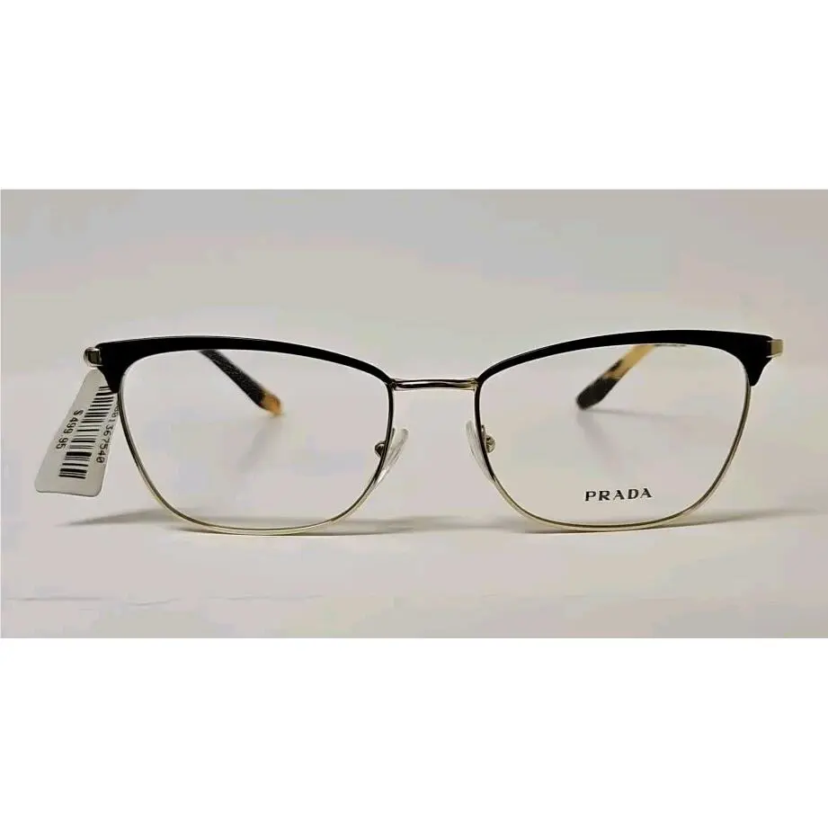 Prada Eyeglasses Frames Vpr 57W AAV-101 55-17-140 Black Gold