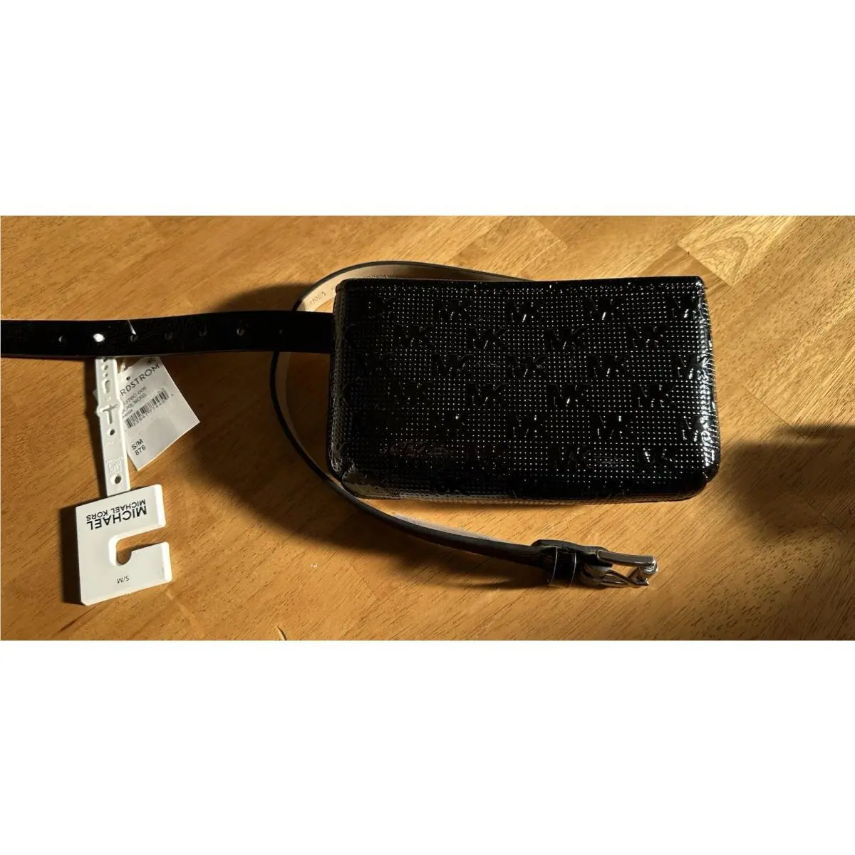 Michael Kors Belt Pouch/bag Signature MK Shiny Black S/m