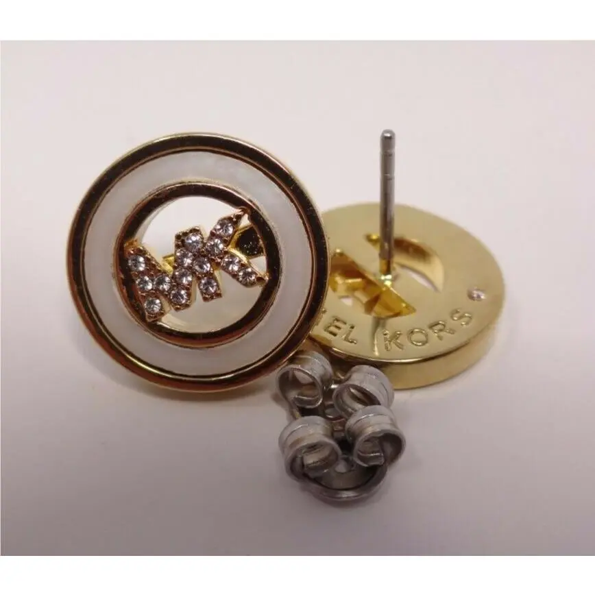 MKJ7764710 Gold Clear Mop Studs Earrings by Michael Kors