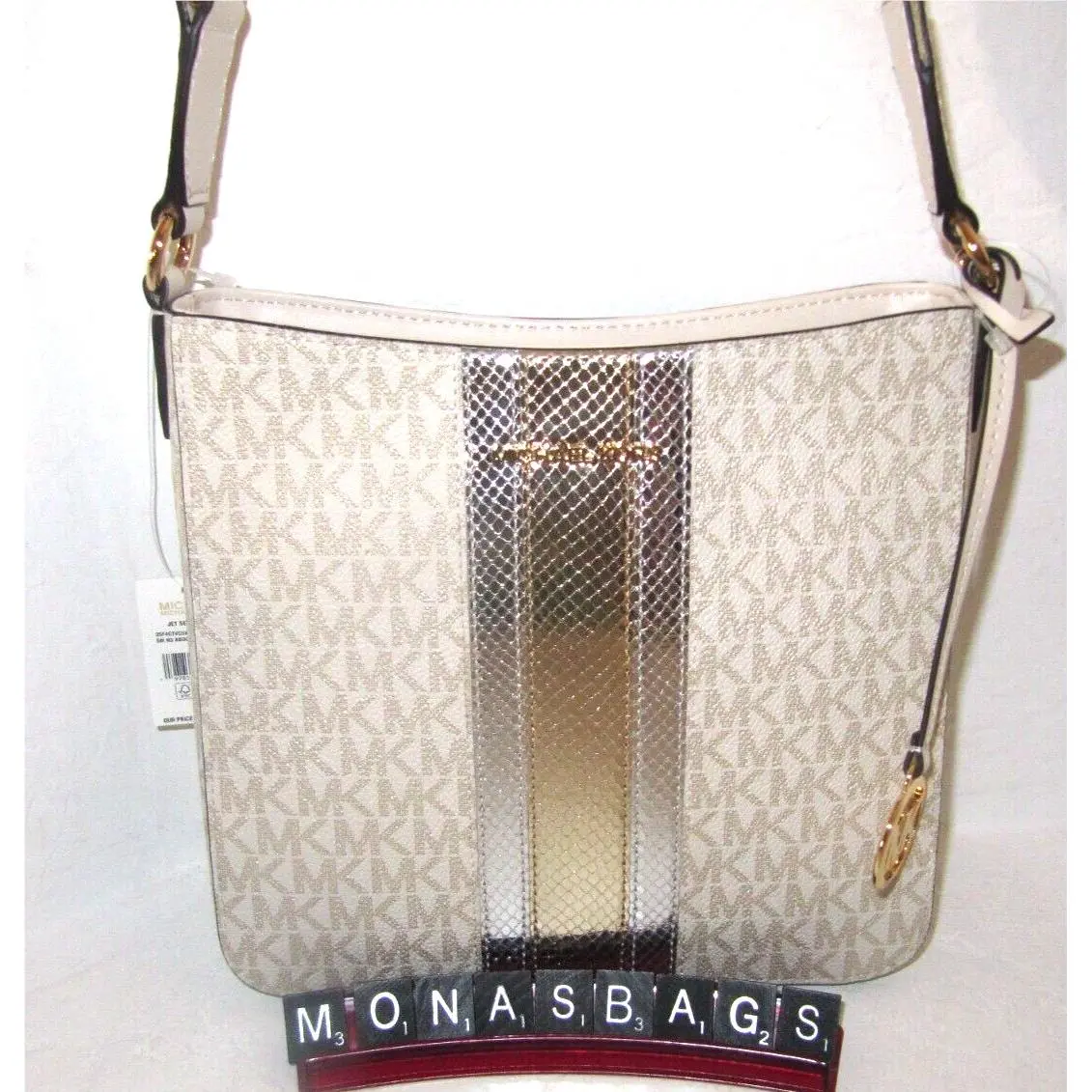 Michael Kors Jet Set Travel Pale Gold Small NS Crossbody Bag