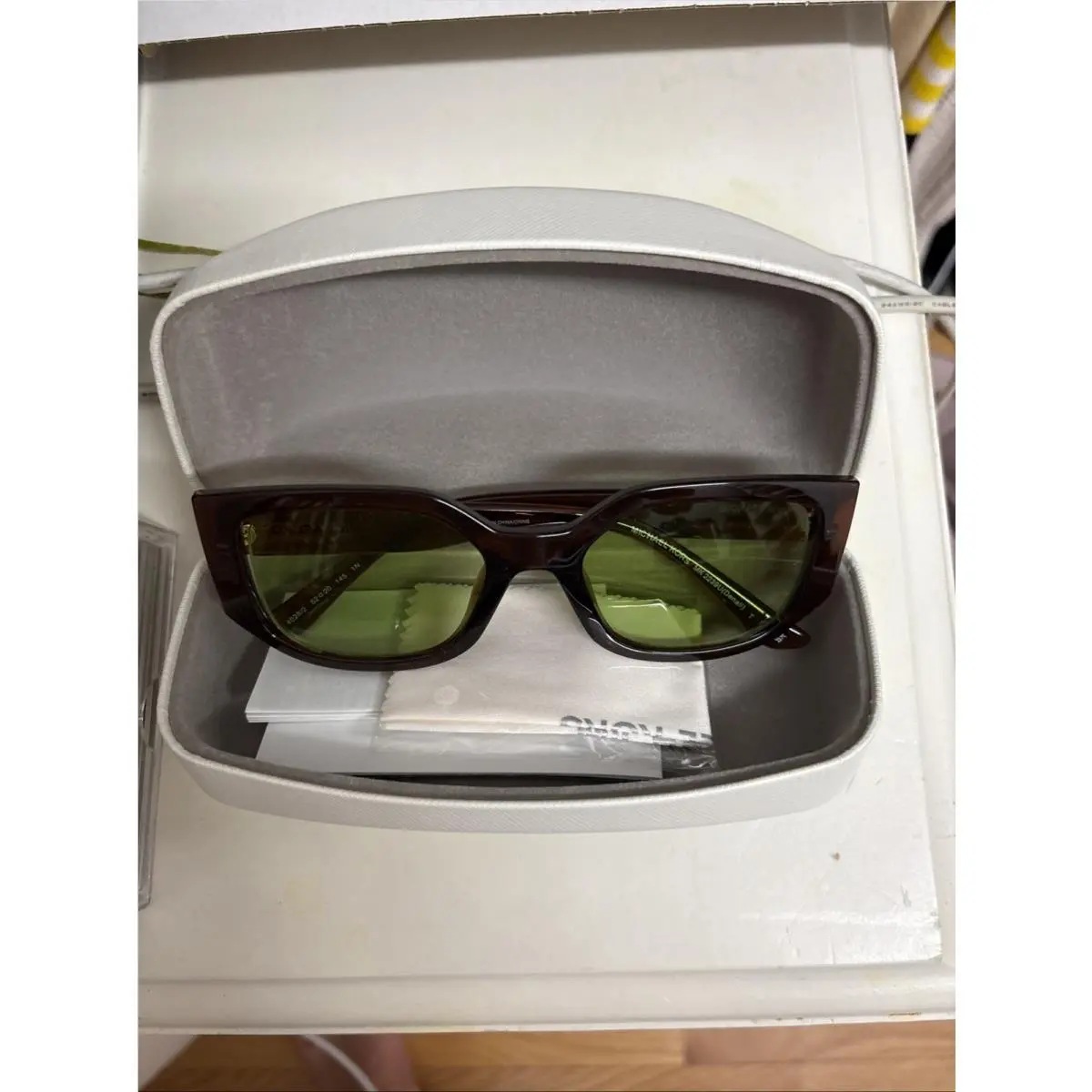 Michael Kors Denali Sunglasses – Brown Frame w/ Green Lenses UV Protection