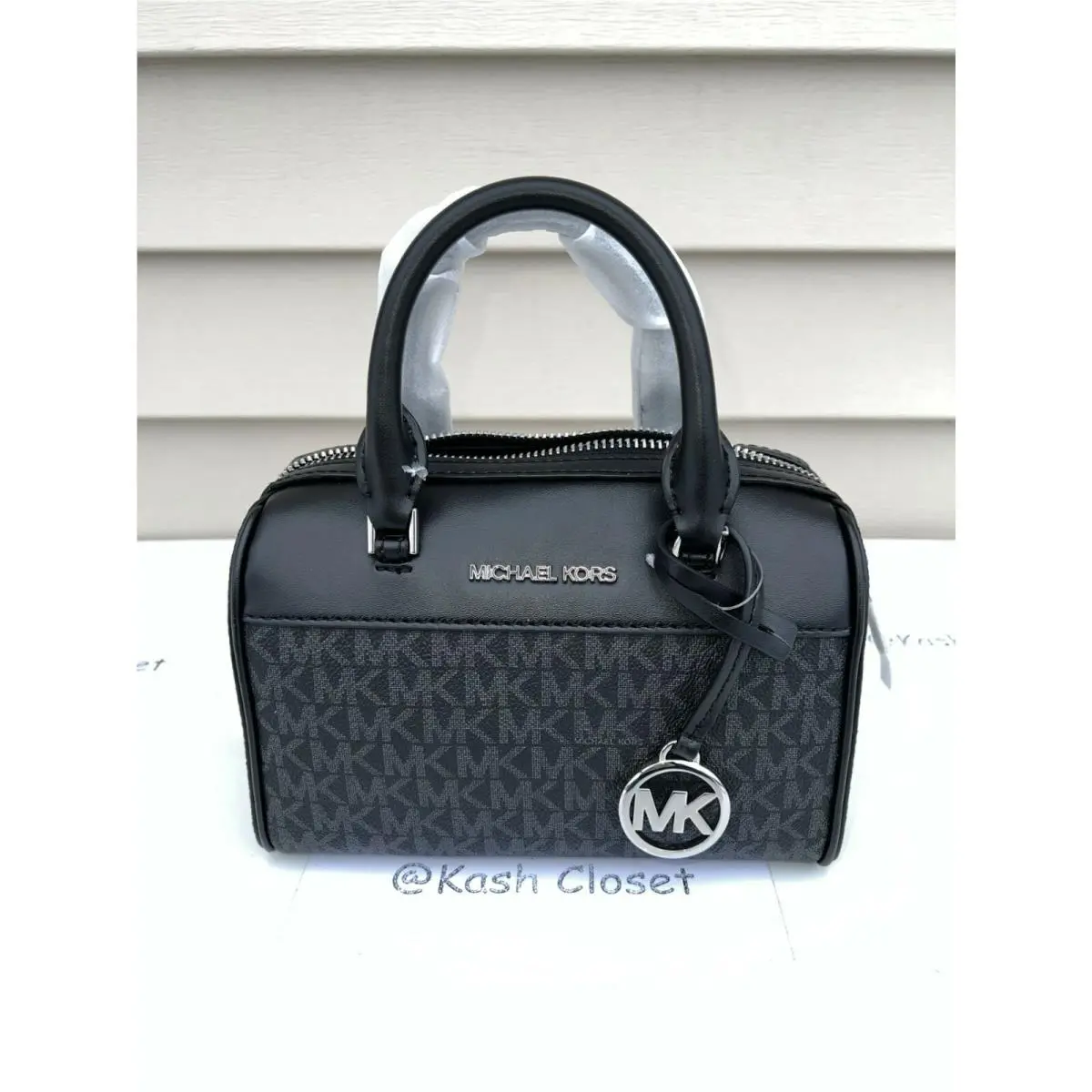 Michael Kors Duffle Crossbody Bag XS Purse MK Signature Black