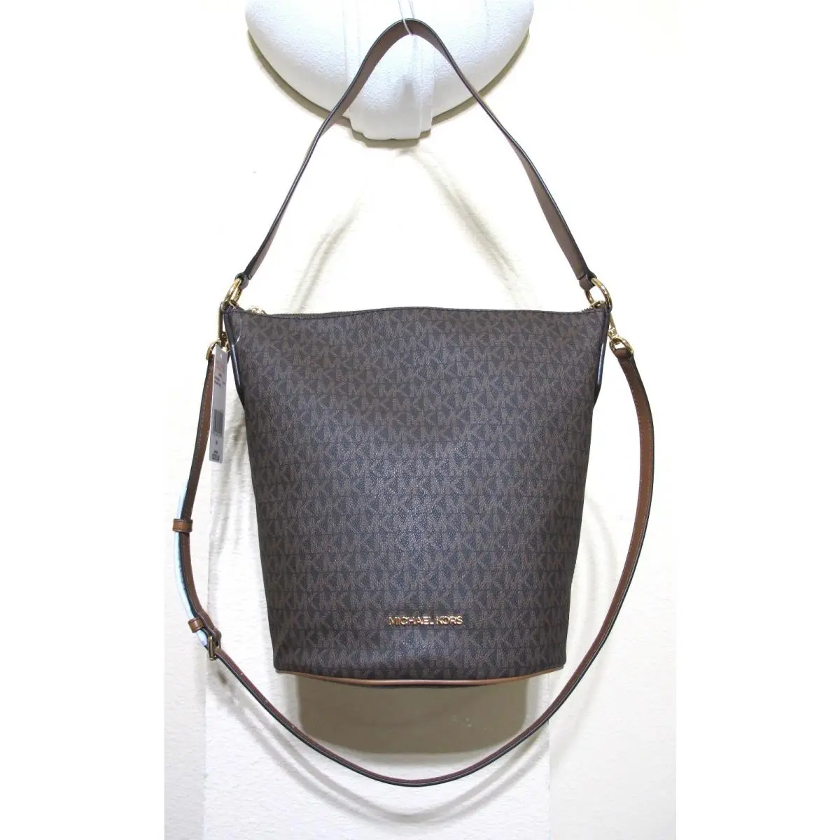 Michael Kors Brooke Bucket Messenger/shoulder MK Signature Brown