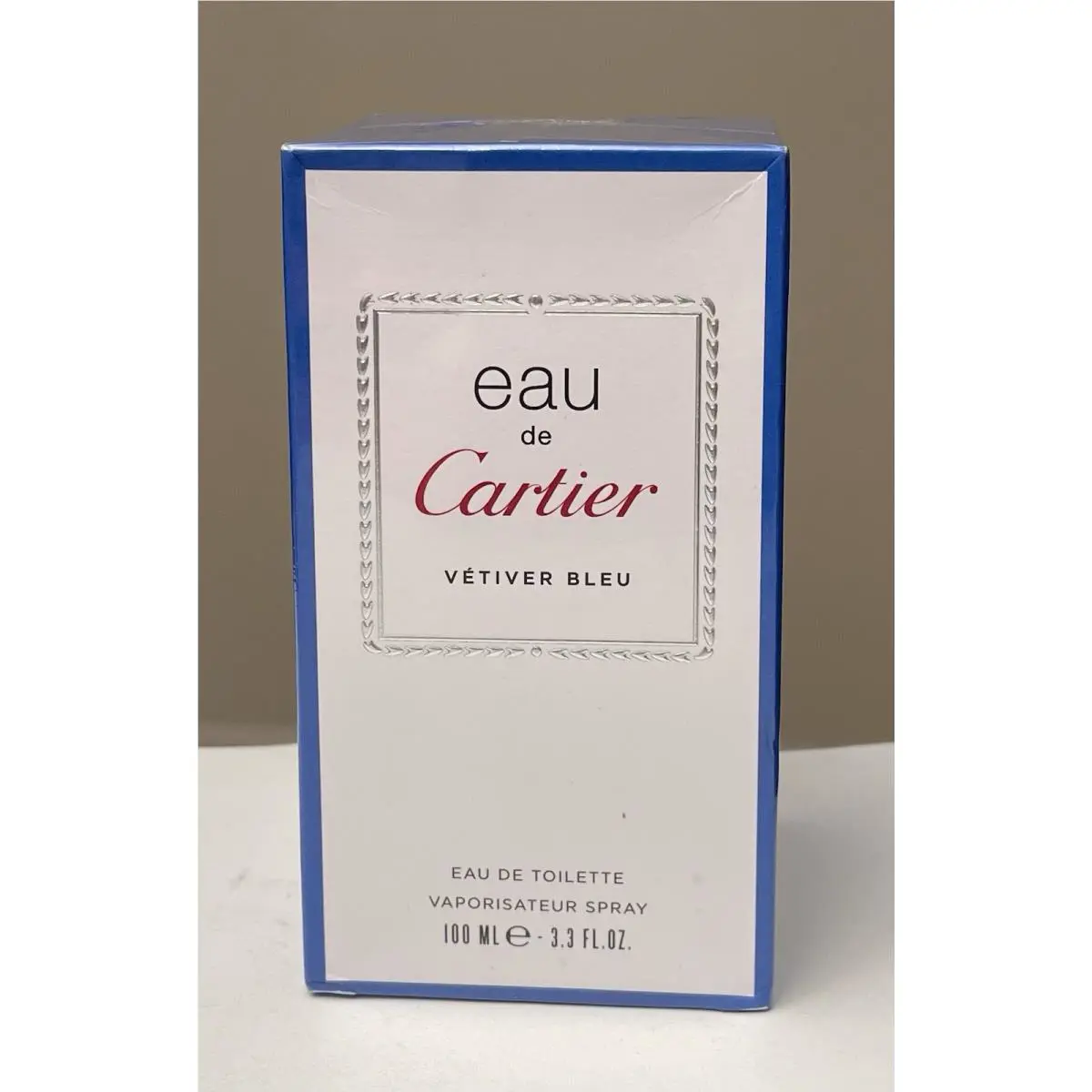 Eau de Cartier Vetiver Bleu Eau De Toilette Spray 3.3 oz 100 ml Rare