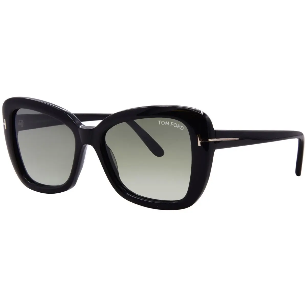 Tom Ford FT1008/S 01B Sunglasses Women`s Black/dark Grey Gradient Cat Eye 55mm