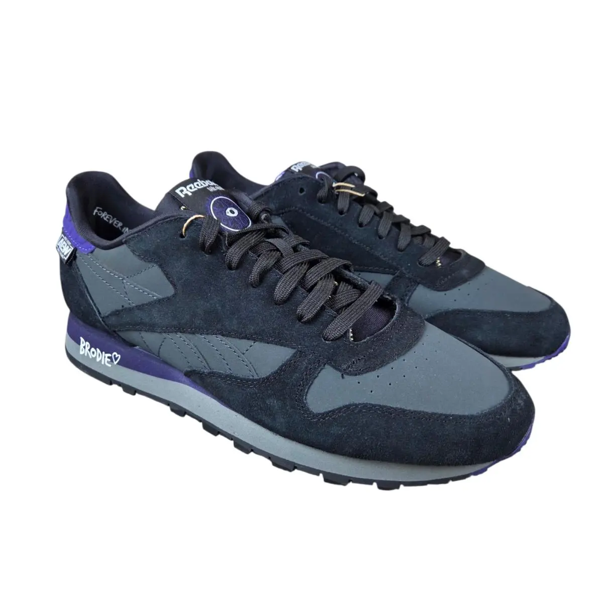 Reebok x Agw Classic Leather Brodie Lee Exalted One Sneakers Blk/purple Mens 9.5