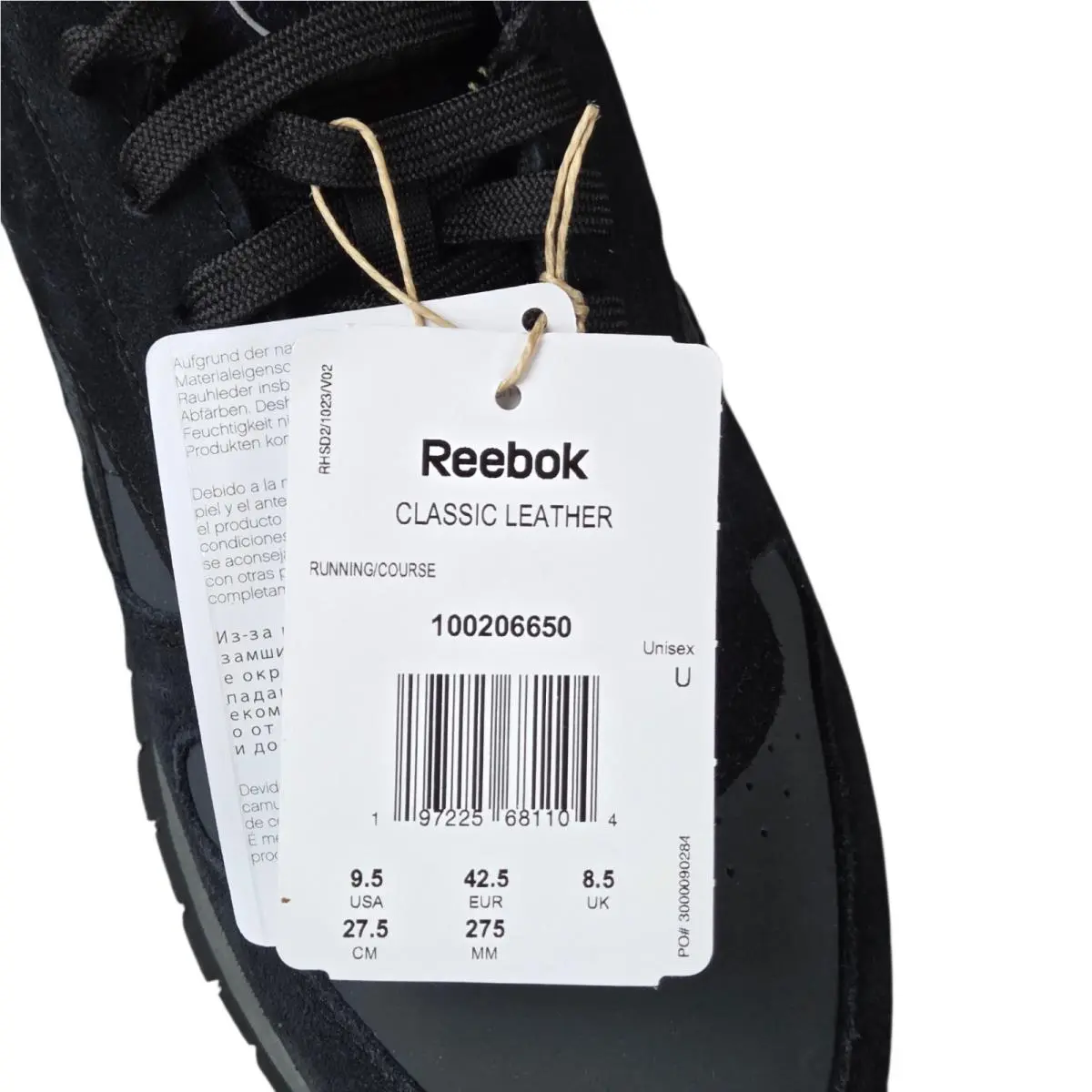 Reebok shoes - Reebok Classic Leather - Classic Leather - 100206650 - Black (UPC: 197225681104) 10