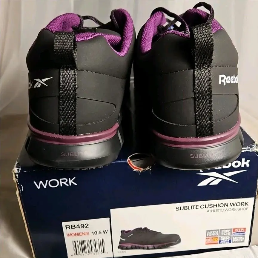 Reebok shoes - Sublite Cushion Work - Sublite Cushion Work - Black with Purple and Green accents 2