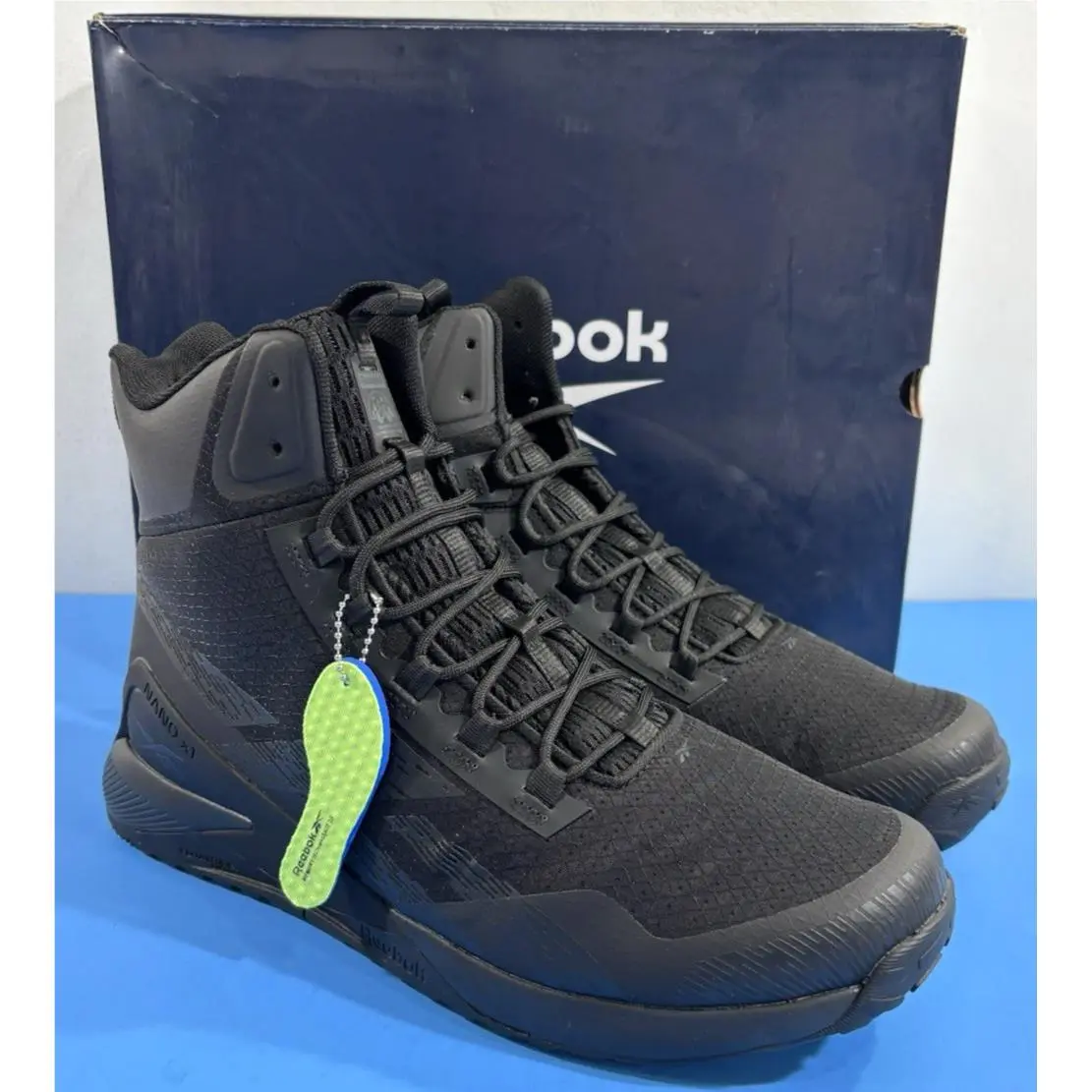 11.5 M Reebok Mens Nano X1 Adventure Tatical 6 Side Zip Boots Black RB3485