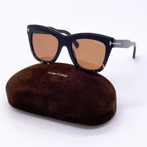 Tom Ford Julie TF685 05E Women Sunglasses FT0685/S Black Brown Eyewear