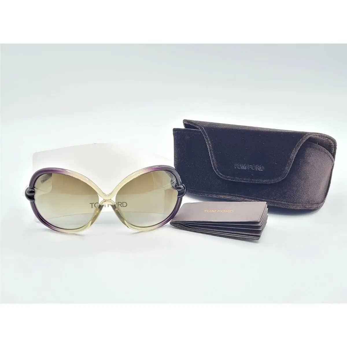 Tom Ford Sonja Women Sunglasses Purple Gradient Oversized Frames 64-14-120