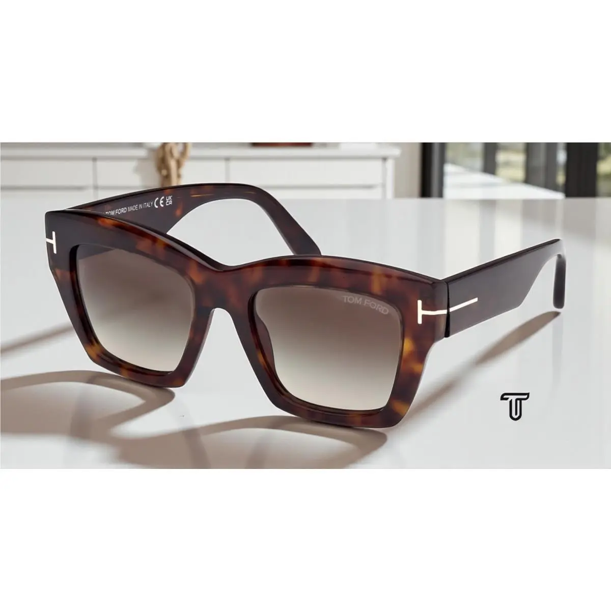 Luna FT1191 52B Dark Havana Gradient Smoke 52 mm Women`s Sunglasses by Tom Ford