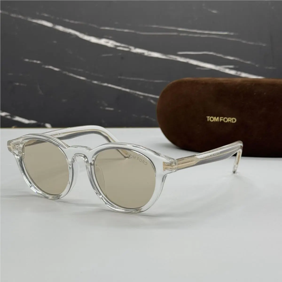 Tom Ford TF1123-D 26E Transparent/beige Women Sunglasses FT1123-D 26E