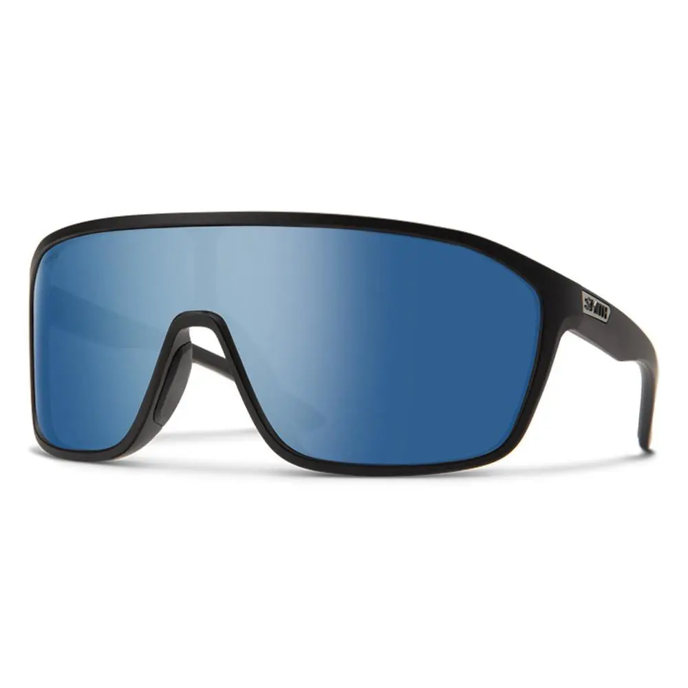 Smith Boomtown Polarized Sunglasses Matteblack Bluemirror - Frame: MatteBlack, Lens: BlueMirror