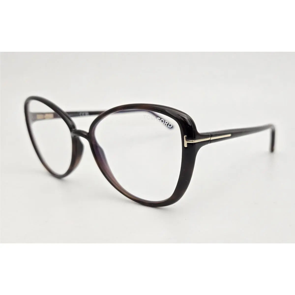 Tom Ford Eyeglasses TF 5907-B Color 052 Dark Brown Cat Eye Size 55