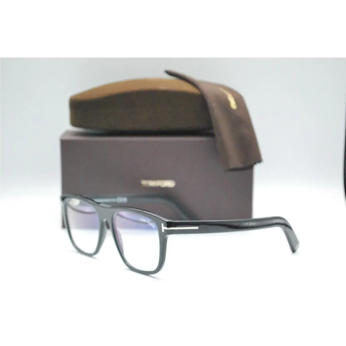 Tom Ford TF 5902-B 001 Shiny Black Eyeglasses Frame 54-17