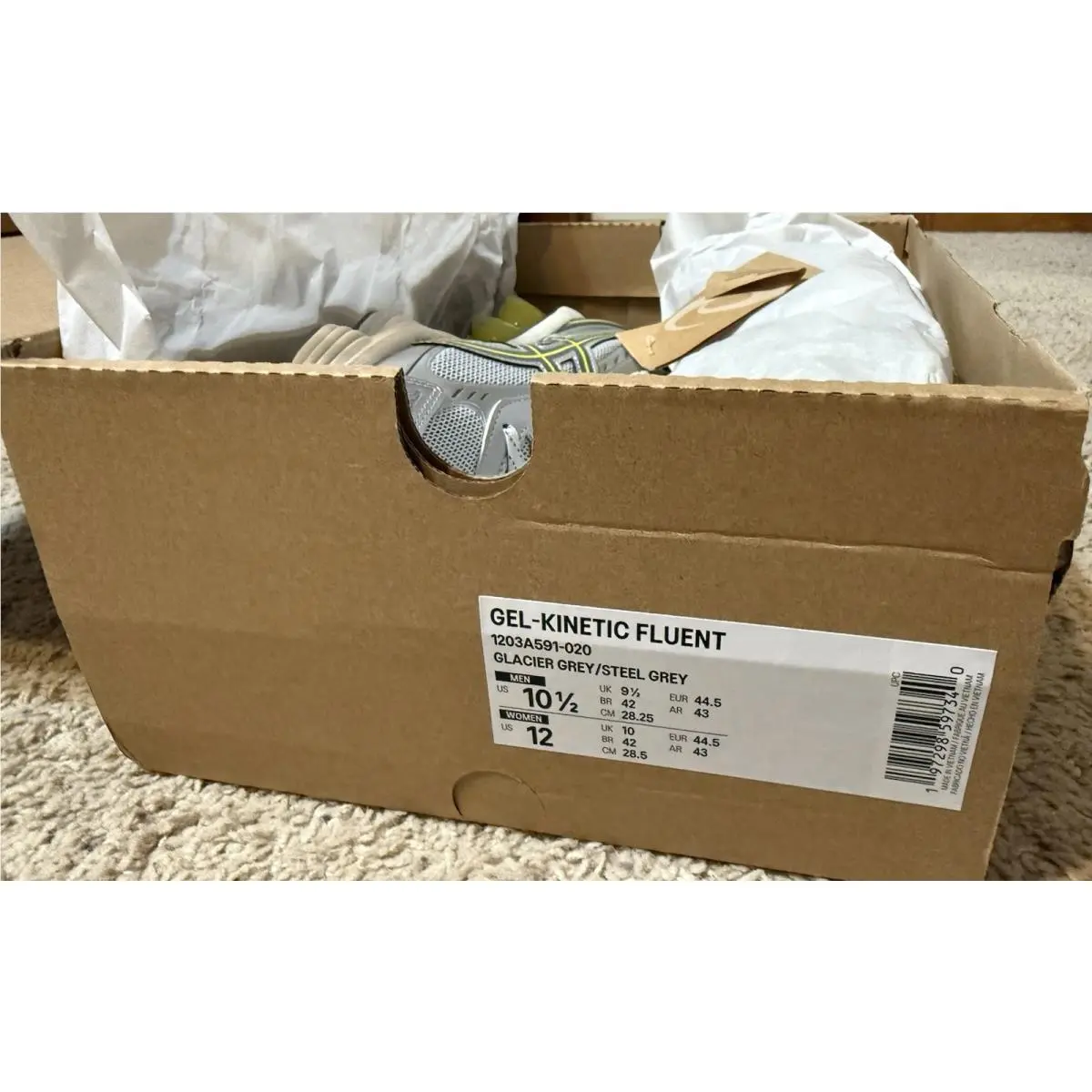 Asics shoes - ASICS Gel Kinetic Fluent - Gel Kinetic Fluent - 1203A591-101 - Silver, Manufacturer: White/White 5