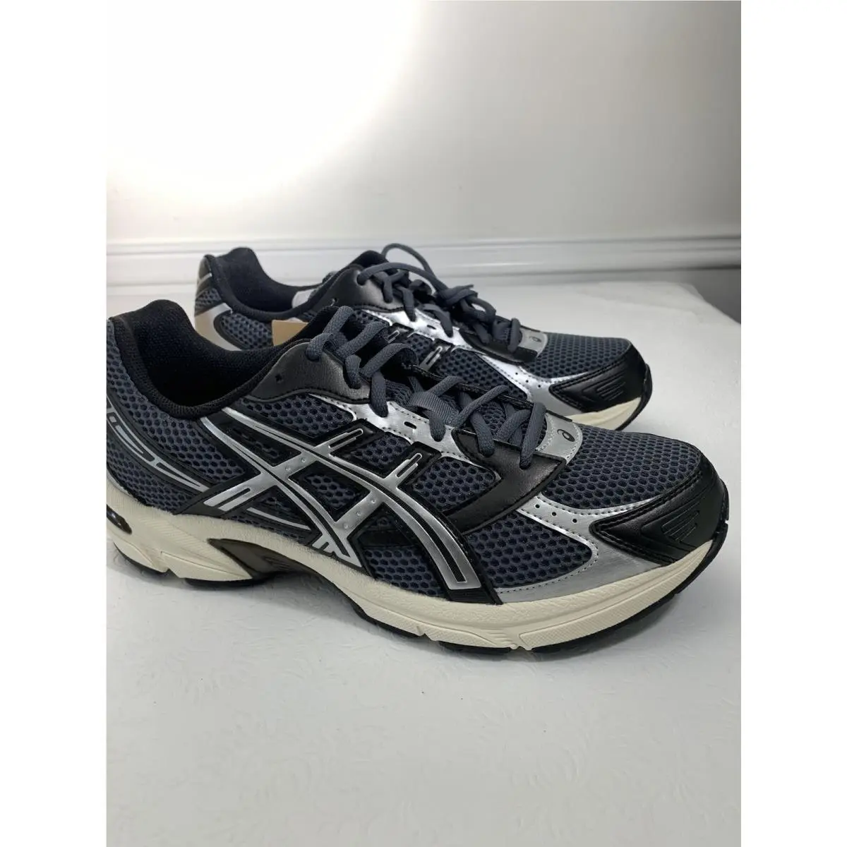 Asics GEL-1130 Steel Grey Black Metallic Silver Sneakers 1203A609-021 Mens 11