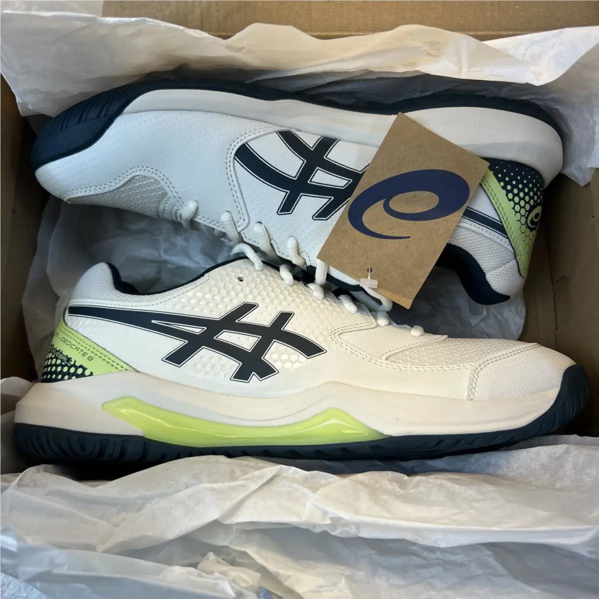 Asics shoes - ASICS GEL-Dedicate 8 - White/Lime/Navy 7