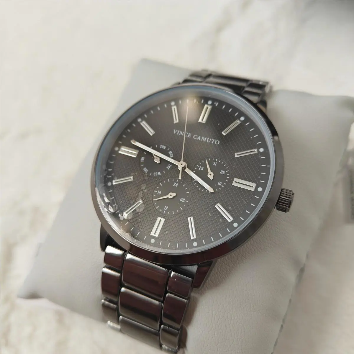 Mens Watch Stainless Steel Black Tone Analog Multifunction by Vince Camuto