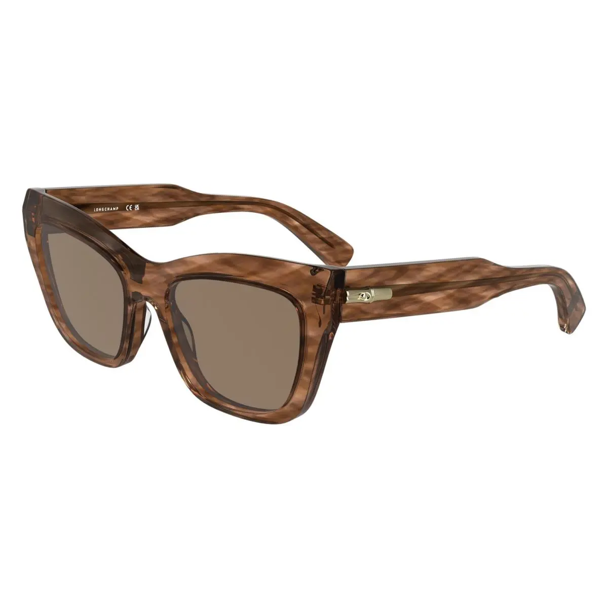 LO777S Striped Brown 211 Sunglasses by Longchamp