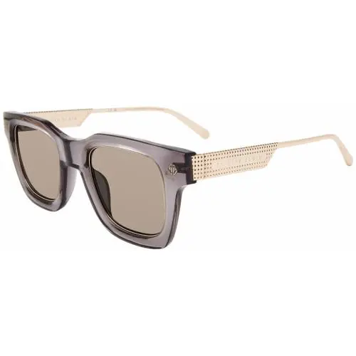 Philipp Plein Spp 105 M Transparent Grey 09mb Size 50 Sunglasses