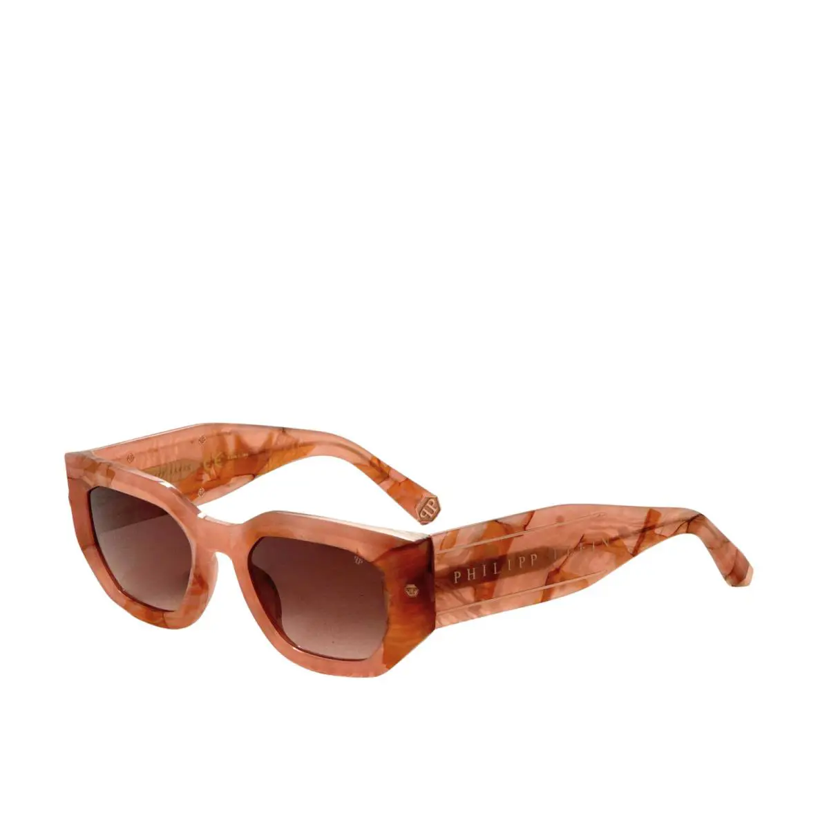 Philipp Plein Women`s 51 mm Opal Fuchsia Marbled Pink Sunglasses SPP066M5106Z8