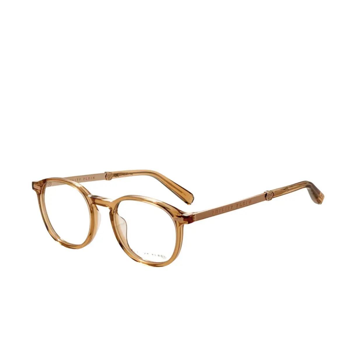 Philipp Plein Men`s 51 mm Shiny Transparent Beige Sunglasses VPP057M510913