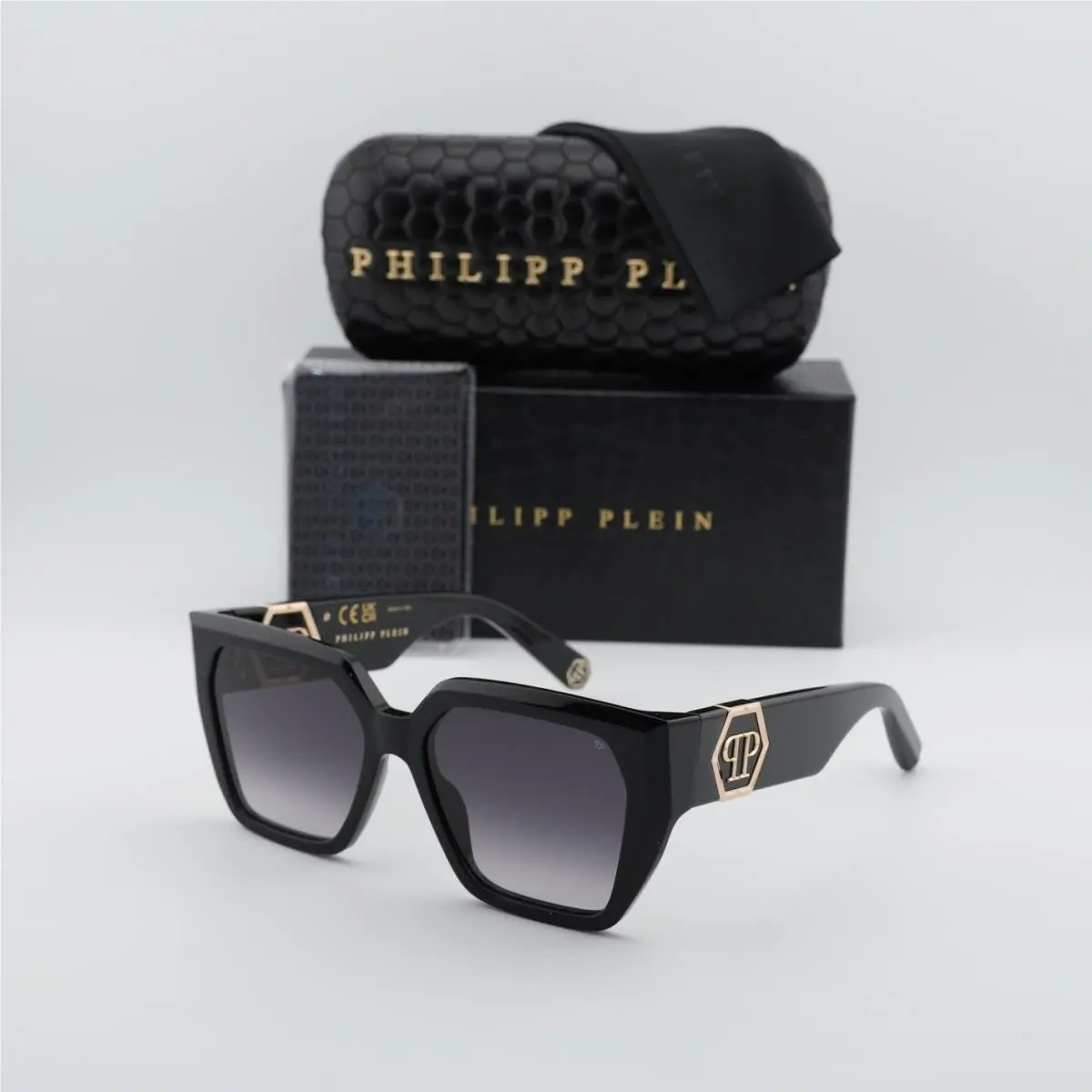 Philipp Plein SPP160 0700 Shiny Black/grey Gradient 57-17-145 Sunglasses