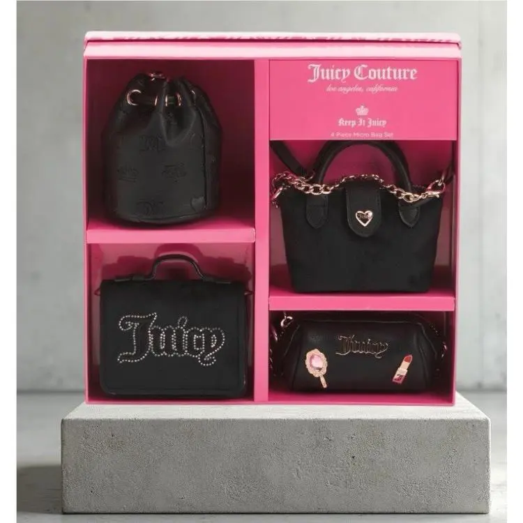Juicy Couture Black 4 Piece Mini Handbag Set Vhtf