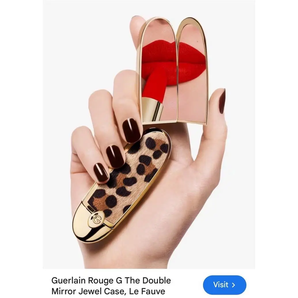 Guerlain Gift Set Rouge G Customizable Lipstick with Leopard Case