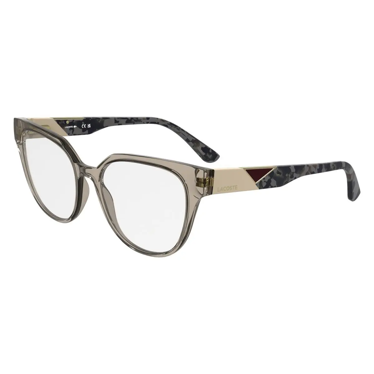 L 2982 Transparent Beige 264 Size 54 Eyeglasses by Lacoste