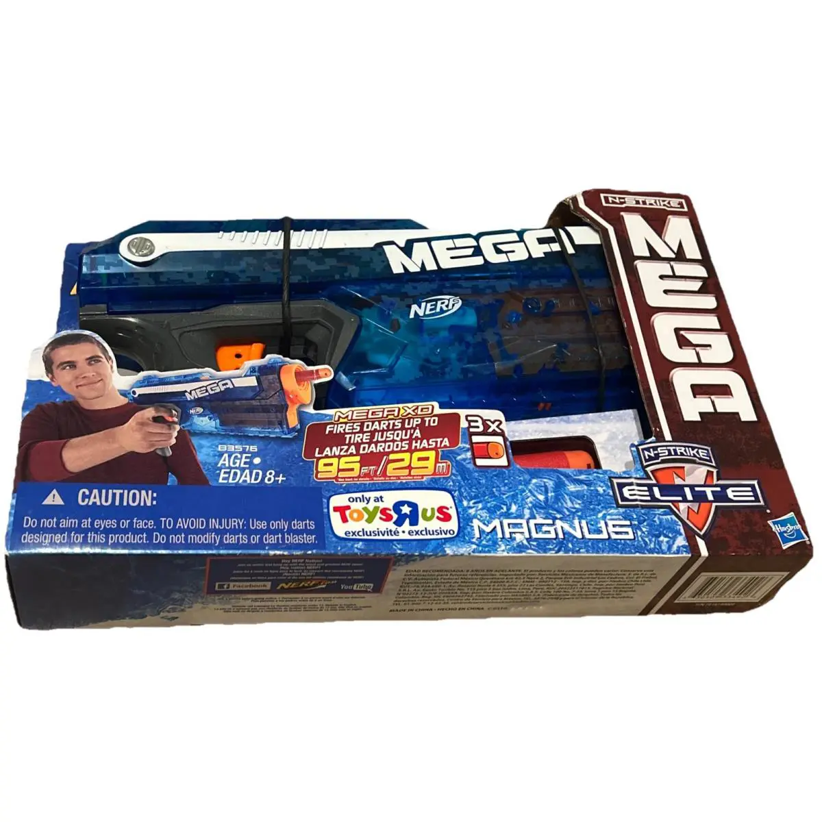 Nerf N-strike Elite Mega Blue Sonic Ice Magnus Strike Toys R Us Gun Hasbro